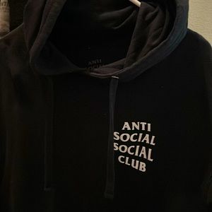 ANTI SOCIAL SOCIAL CLUB HOODIE BLACK SIZE MEDIUM